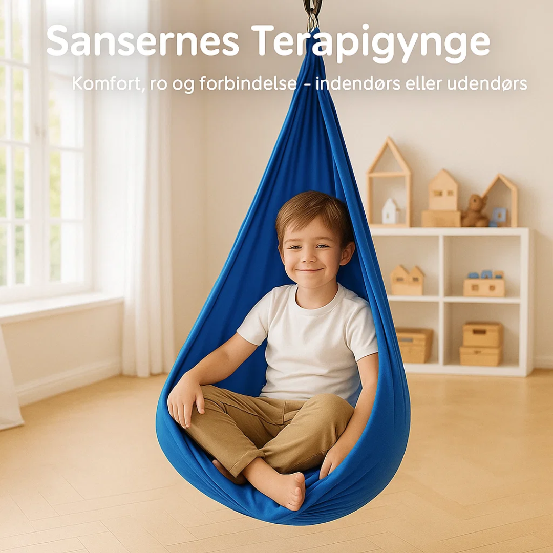 Flexibele binnen schommel voor kinderen & volwassenen; ontspanningsstoel & sensorisch hulpmiddel thuis.