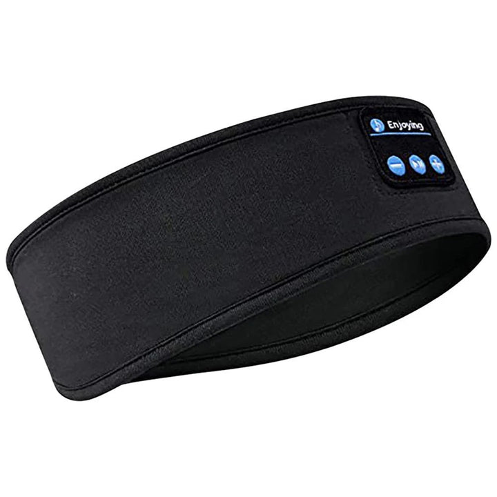 Draadloze Bluetooth koptelefoon en slaapmasker in één hoofdband, perfect voor muziek luisteren tijdens het slapen.