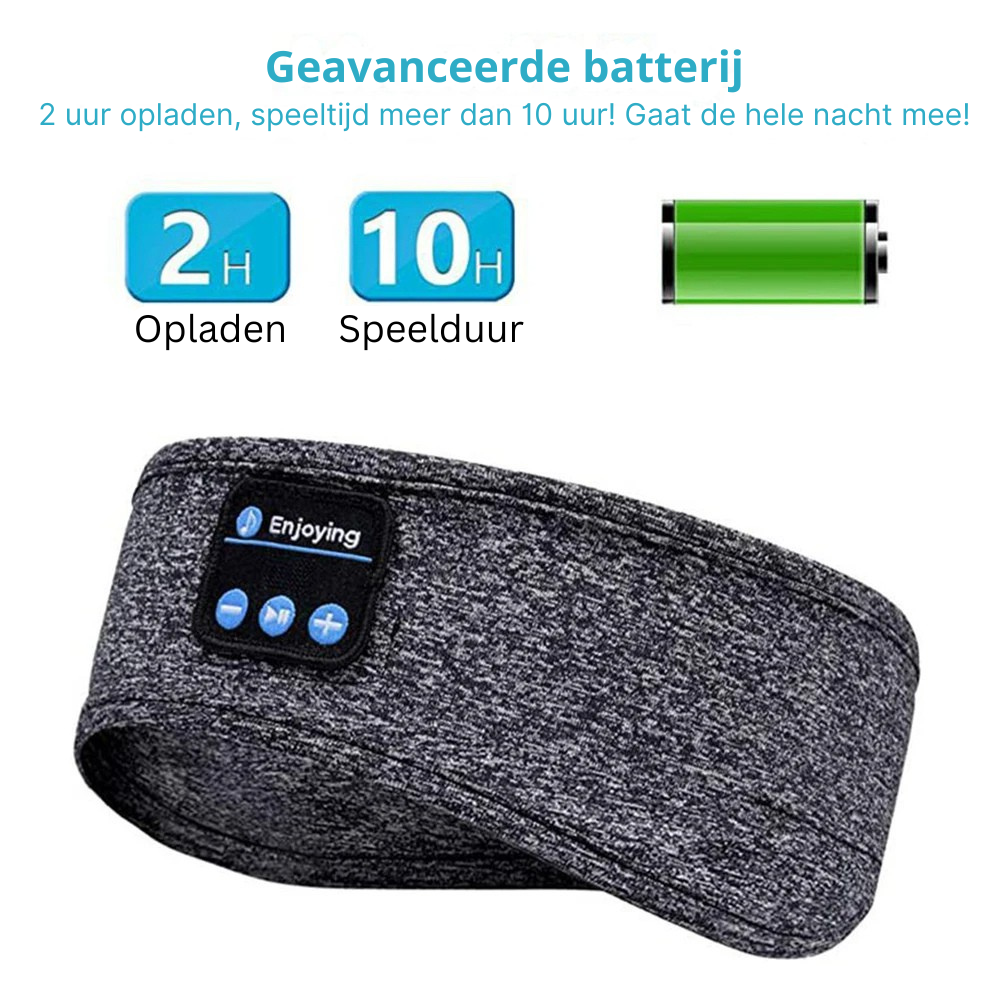 Multifunctioneel slaapmasker hoofdband met draadloze Bluetooth koptelefoon voor muziek, ontspanning en reizen.