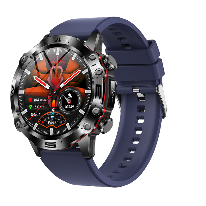 Unisex smartwatch met helder AMOLED display; monitor hartslag, zuurstof en bloeddruk.