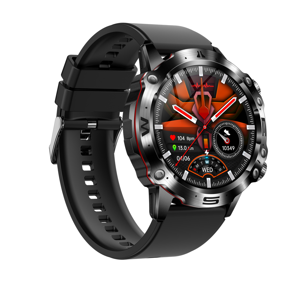 Stijlvolle unisex smartwatch met levendig AMOLED scherm, Bluetooth en geavanceerde gezondheidsmonitoring.