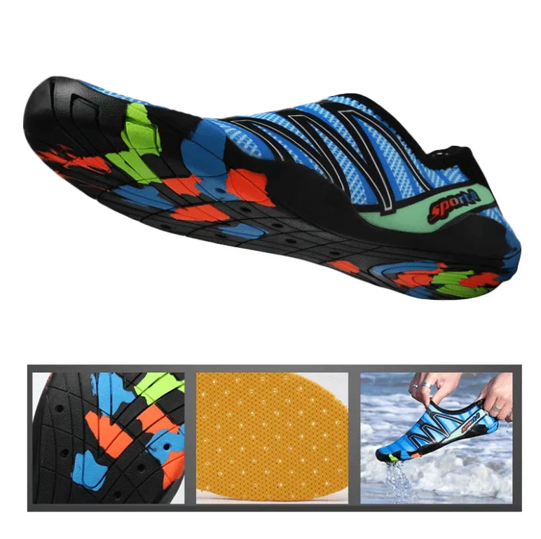 Roze AquaFlex zwemschoenen voor dames, sneldrogend en comfortabel op het strand en bij wateractiviteiten.