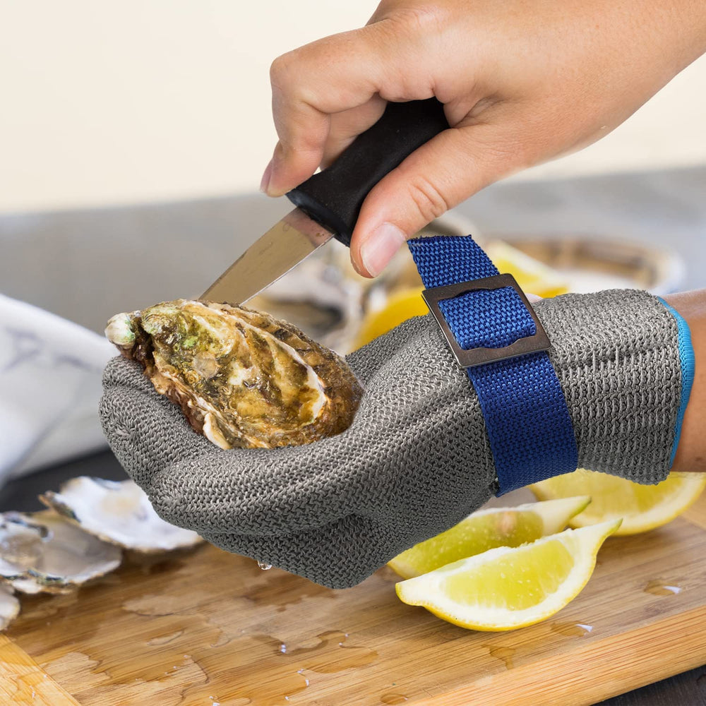 Veilige anti-snij handschoen voor keukenwerk en professionele taken. Robuuste handbescherming unisex.