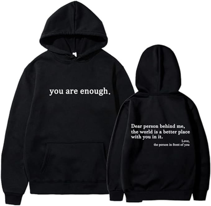 Unisex Solace trui met 'Jij Bent Genoeg' opdruk. Stimuleert zelfliefde en positiviteit. Comfortabel & inspirerend.