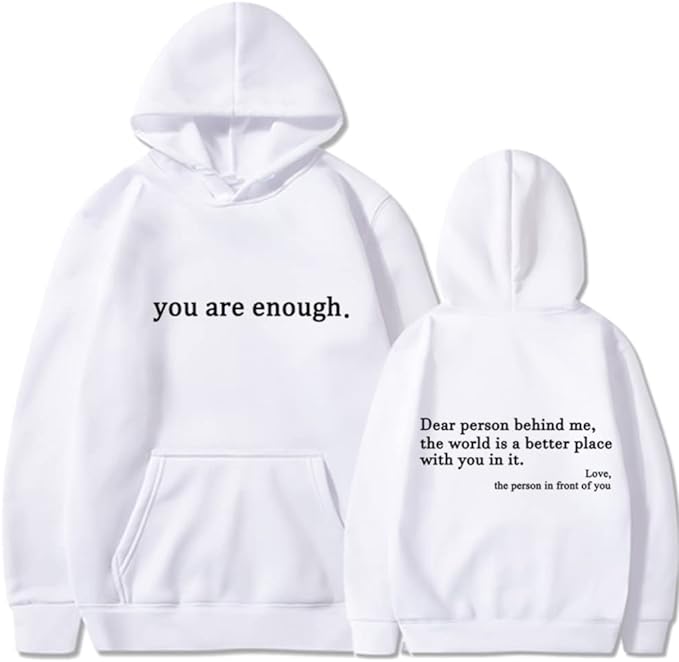 Trendy unisex Solace trui. Zelfliefde & positiviteit met 'Jij Bent Genoeg'. Perfect cadeau voor comfort & mode.