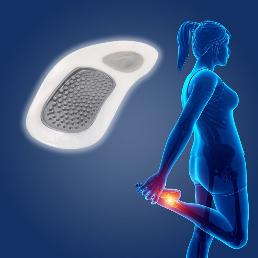 Orthopedische inlegzolen voor plantar fasciitis. Bieden comfort en gerichte ondersteuning bij hielpijn, unisex design.