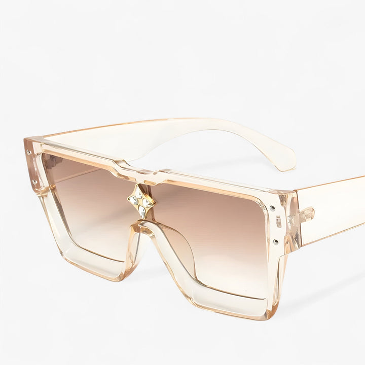 Vierkante spiegel zonnebril, punk stijl, unisex. Biedt optimale UV400 bescherming en een trendy statement.