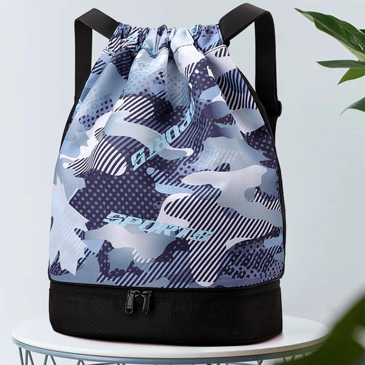 Compacte gymtas met schoenvak, perfect voor dames en heren, sport- en reisaccessoire.