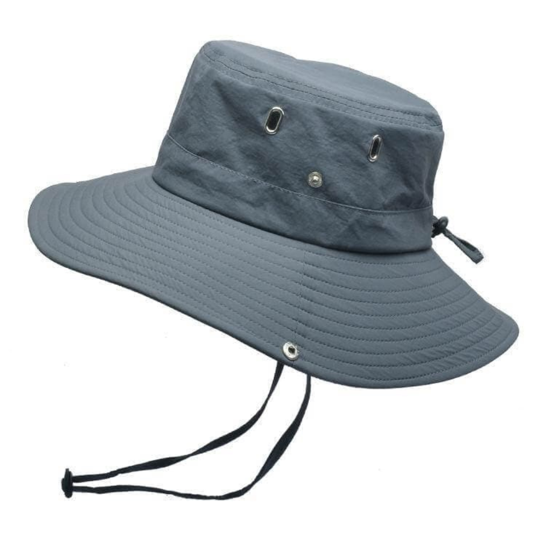 Duurzame outdoor hoed, lichtgewicht en opvouwbaar, met hoge UV-bescherming voor buitensport.