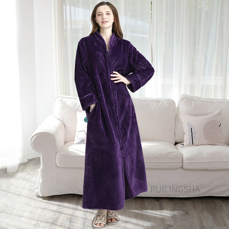 Moderne unisex thermo badjas met rits, comfortabel en stijlvol voor thuis.