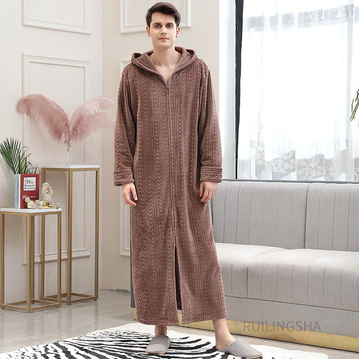 Comfortabel huispak: unisex thermo badjas met ritssluiting voor relaxte dagen.