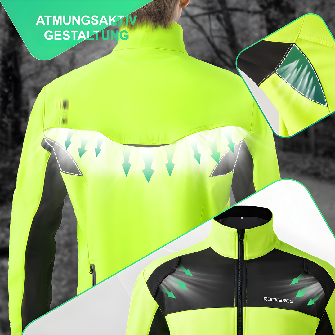 ThermoRide unisex sportkleding: duurzame en waterbestendige thermofietskledingset voor intensief winter wielrennen.