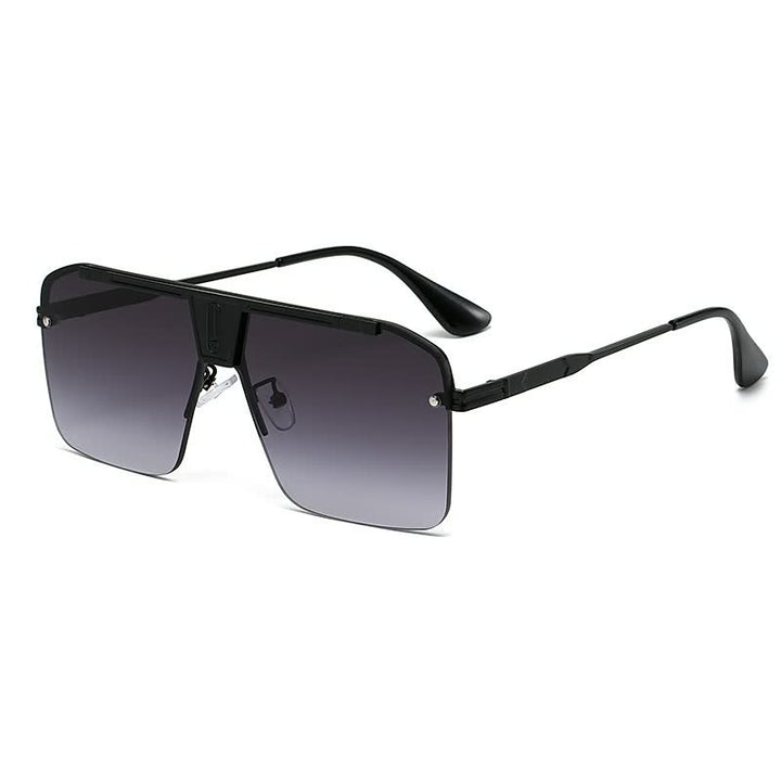 Close-up van trendy unisex zonnebril; elegant montuur, hoogwaardige glazen voor optimale bescherming.