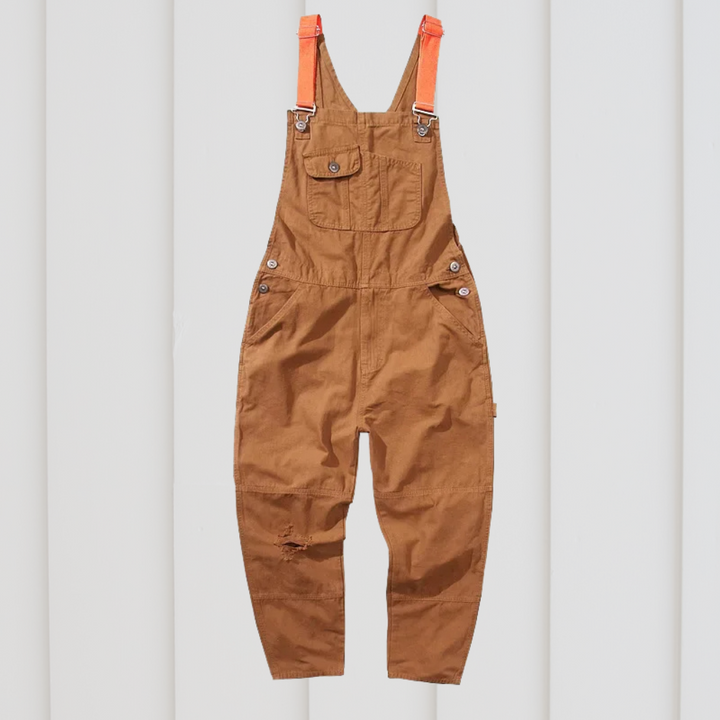 Unisex tuinbroek in beige voor comfortabel tuinieren en buitenwerk. Praktische tuinkleding overall.