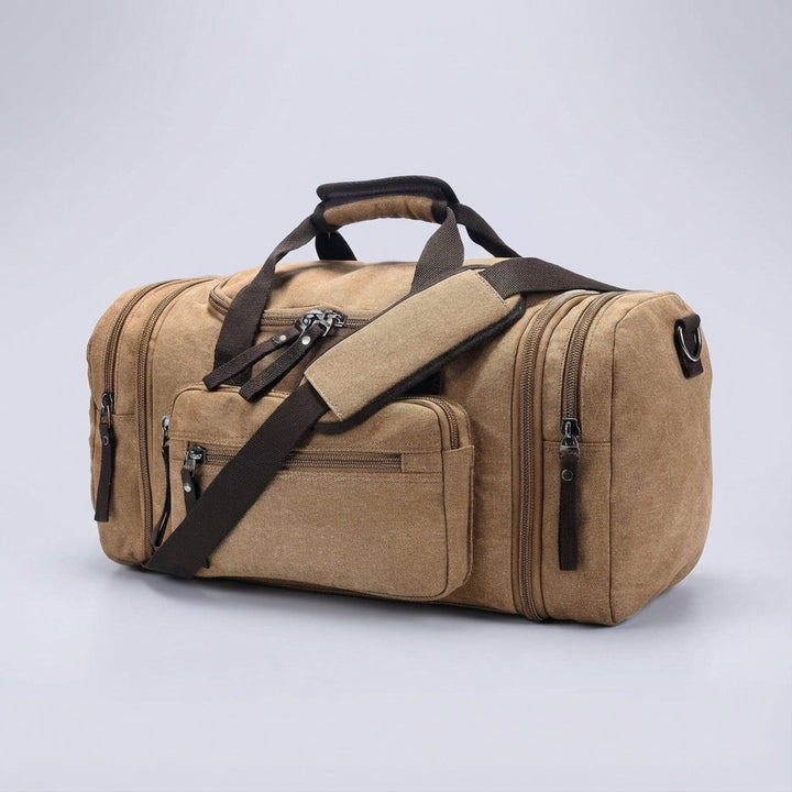 Ruime uitbreidbare canvas weekendtas, perfect als unisex reistas of duffelbag voor al je reisbagage.