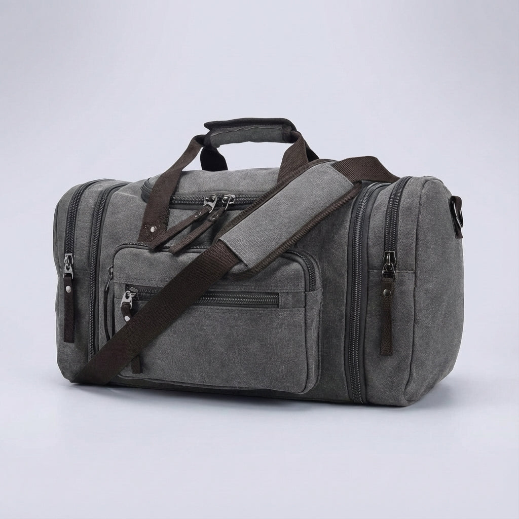 Veelzijdige uitbreidbare canvas tas, ideaal als weekendtas, reistas of sporttas voor elke reis.