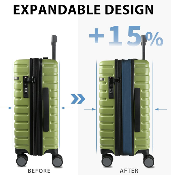 Unisex reiskoffer uitbreidingsrits, harde schaal, spinnerwielen en TSA-slot.
