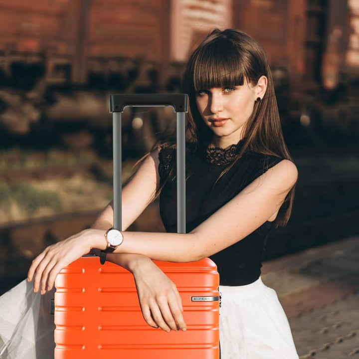 Trendy unisex uitbreidbare reiskoffer, harde schaal, soepele spinnerwielen en TSA-slot voor gemak.