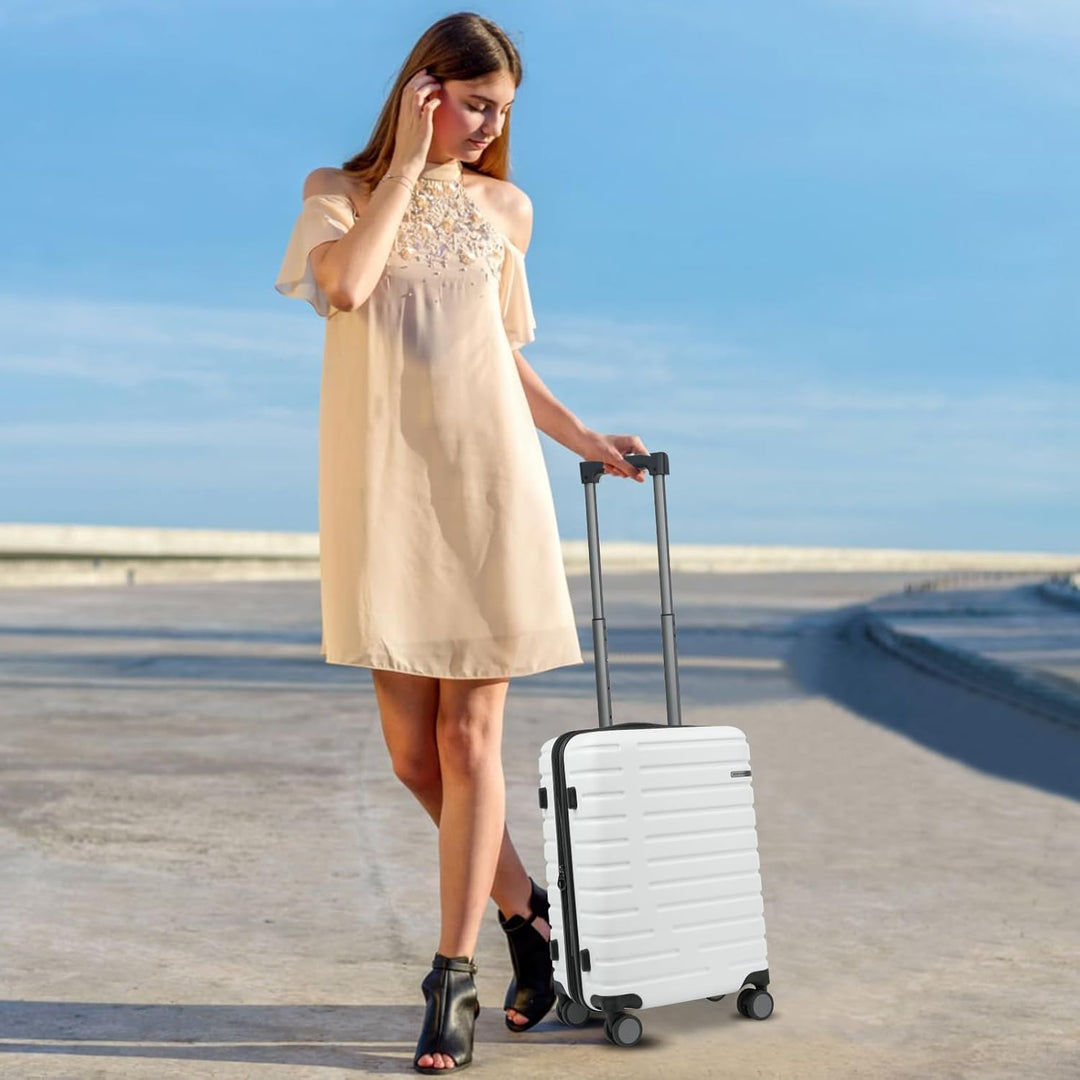Handige unisex uitbreidbare reiskoffer voor zakelijk reizen, harde schaal, spinnerwielen en TSA-slot.