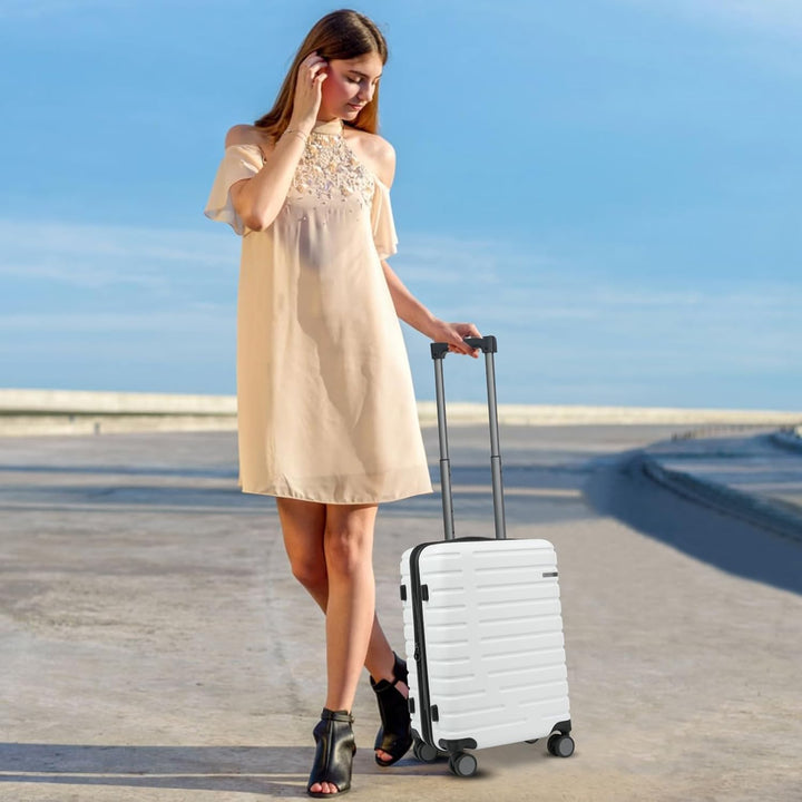 Handige unisex uitbreidbare reiskoffer voor zakelijk reizen, harde schaal, spinnerwielen en TSA-slot.