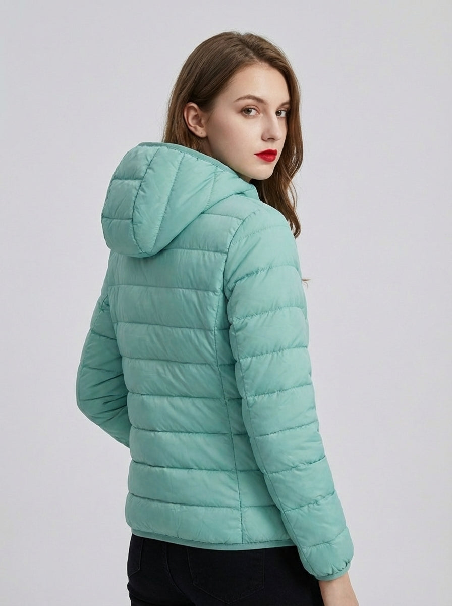 Unisex ultralichte gewatteerde jas met capuchon, perfect voor outdoor in herfst en lente.
