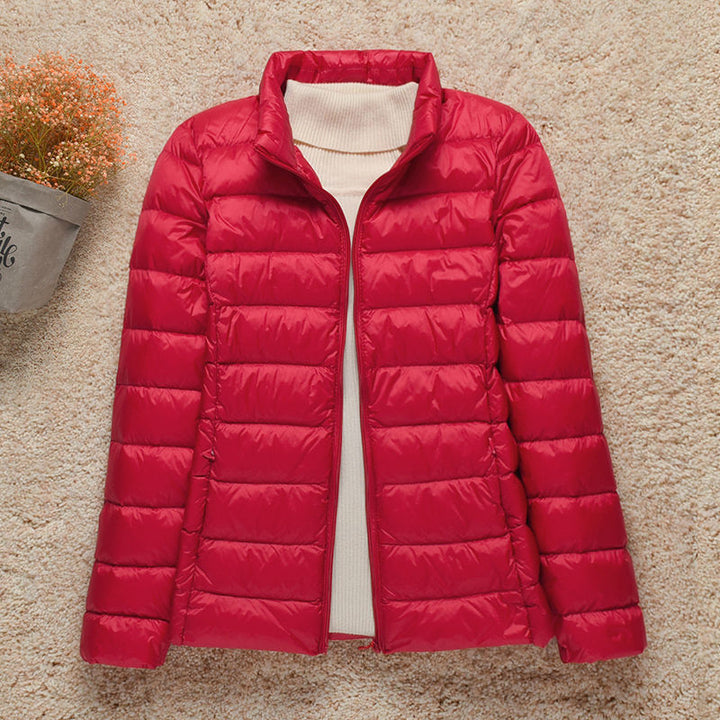 Unisex warme gewatteerde jas, ultralicht, keuze capuchon of coltrui, comfortabel voor herfst/winter.