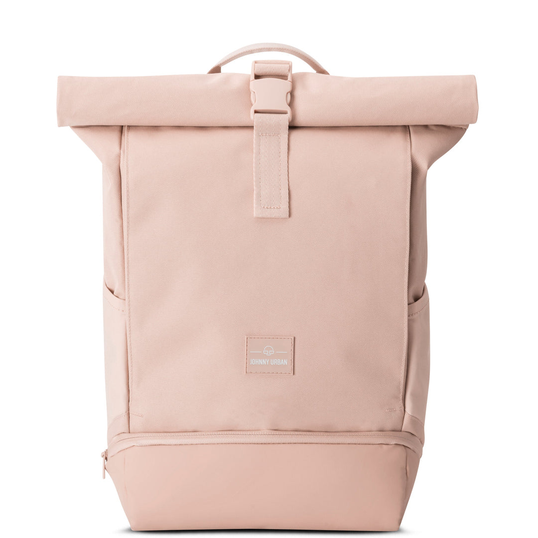 Strakke, moderne UrbanFlow rolltop rugzak, een must-have voor georganiseerd reizen.