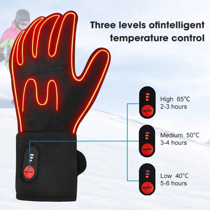 Moderne verwarmde handschoenen, perfect voor outdoor. Geniet van directe warmte en bescherming tijdens alle winterse activiteiten.