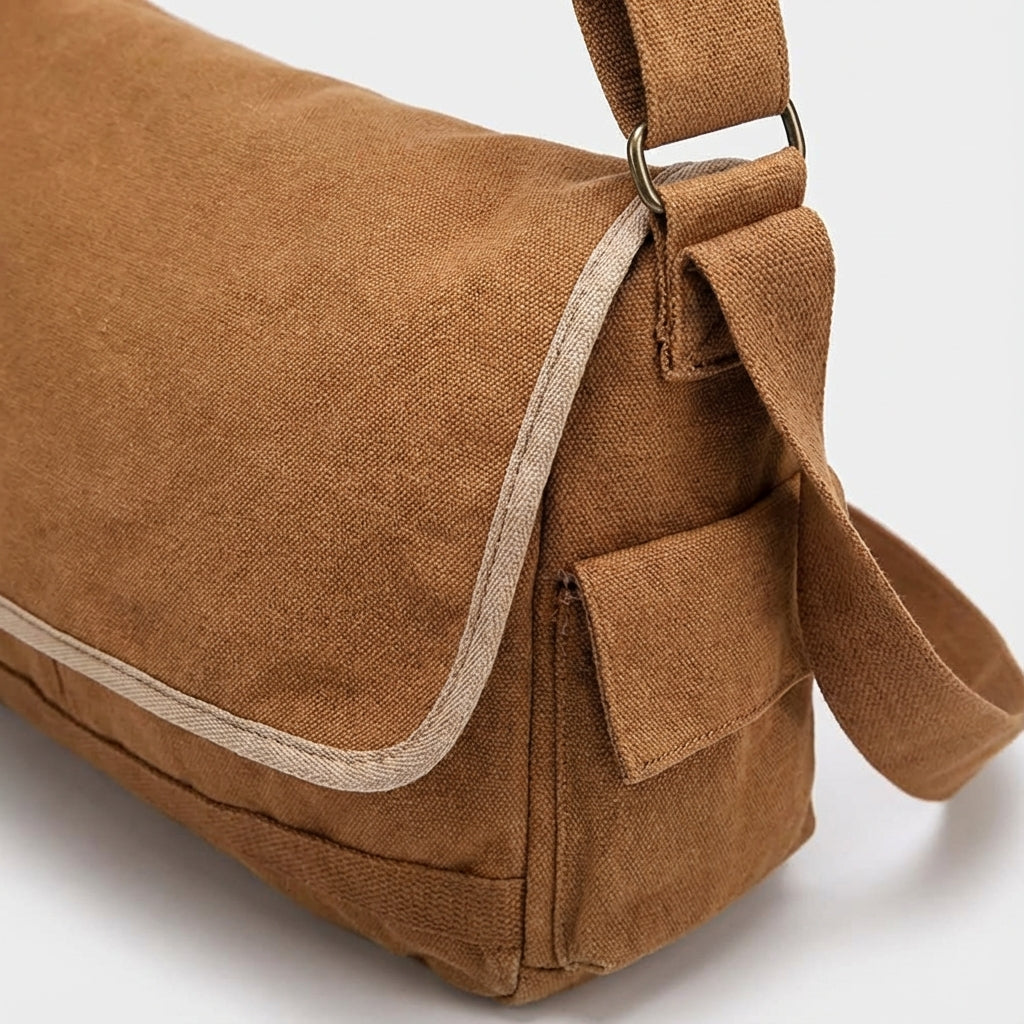 Trendy vintage canvas schoudertas (UrbanSatchel) voor mannen en vrouwen. Stijlvolle messenger tas voor school/werk.