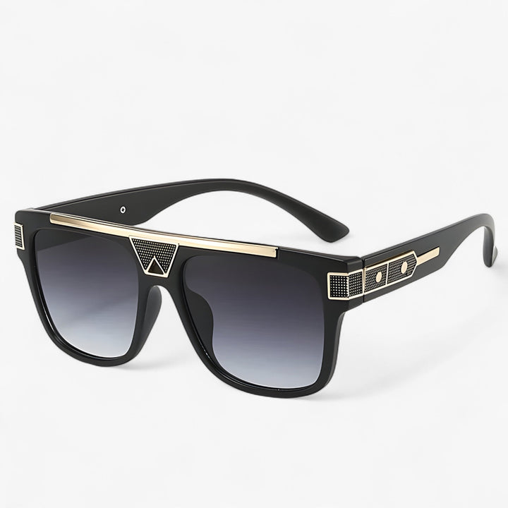 Klassieke aviator zonnebril met rode spiegelglazen. Unisex vintage stijl, lichtgewicht en UV400 bescherming.