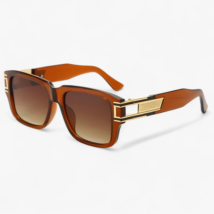 Retro unisex zonnebril, vierkant model met elegant druppeldetail. Zomermode, gepolariseerd.