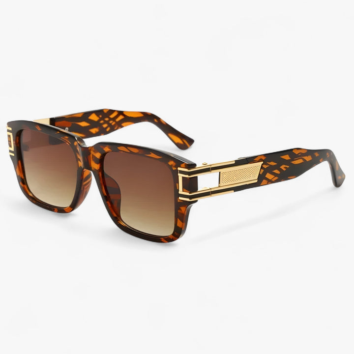Modieuze vintage vierkante zonnebril met opvallend druppeldetail. Ideaal voor heren en dames.