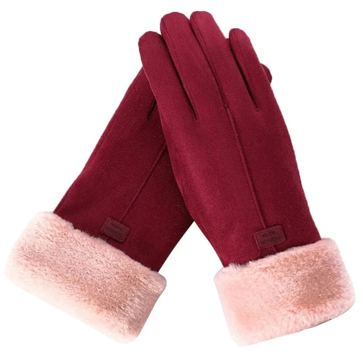 Grijze warme handschoenen met touchscreen, geschikt voor diverse buitenactiviteiten in de winter.