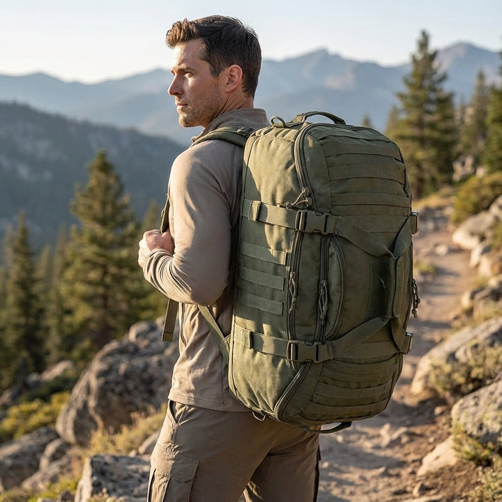 Unisex waterbestendige tactische duffeltas van Fortivoy, ideaal voor avontuurlijke reizen en outdoor sport.