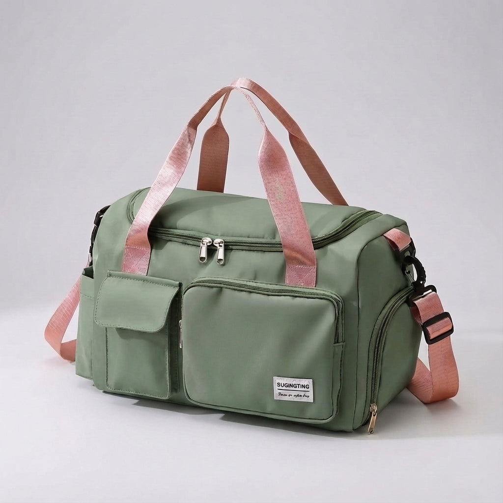 Georganiseerde Travellea weekendtas met schoenenvak en natvak, waterbestendig nylon, unisex, ideaal voor actieve reizigers.
