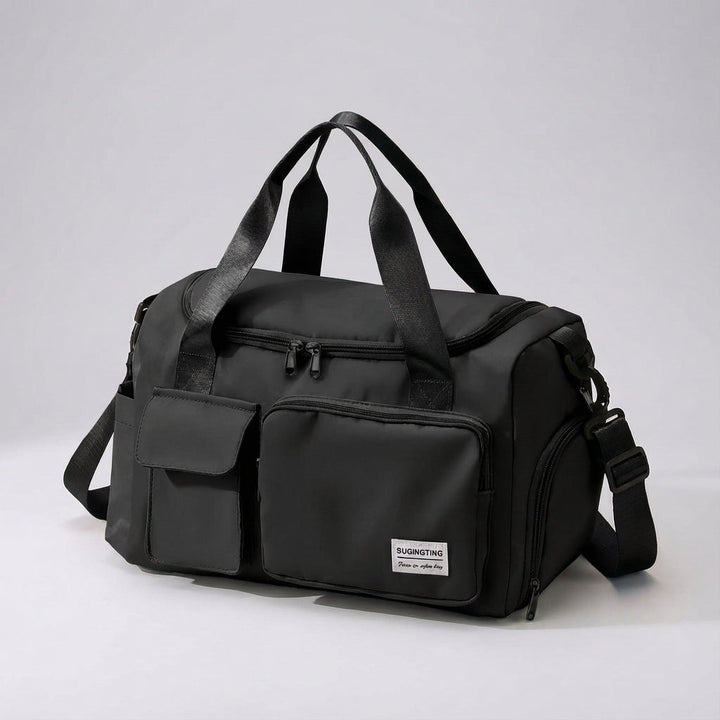 Travellea unisex waterbestendige nylon duffel reistas. Ideale weekendtas met schoenen- en natvak voor al je spullen.