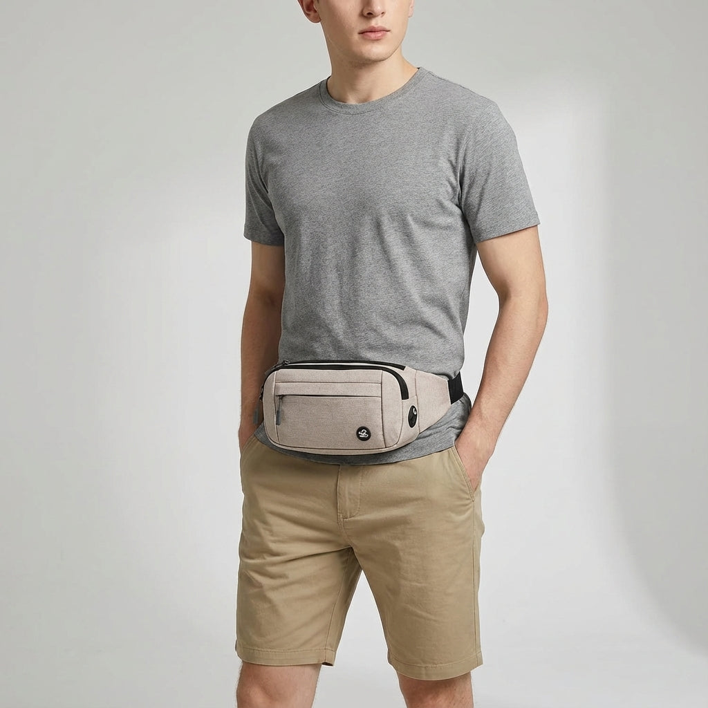 AquaHipz slim waterdicht heuptasje, strak design voor unisex sport, hardlopen en reizen, biedt veilige opberging.