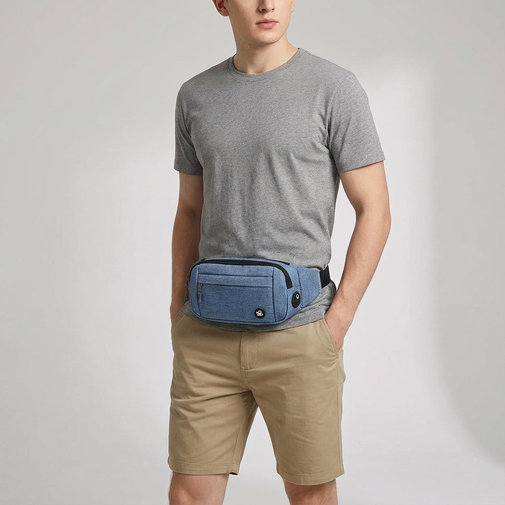 Lichtgewicht unisex AquaHipz heuptasje, waterdicht en draagbaar als crossbody tas voor reizen, sport en dagelijks gebruik.