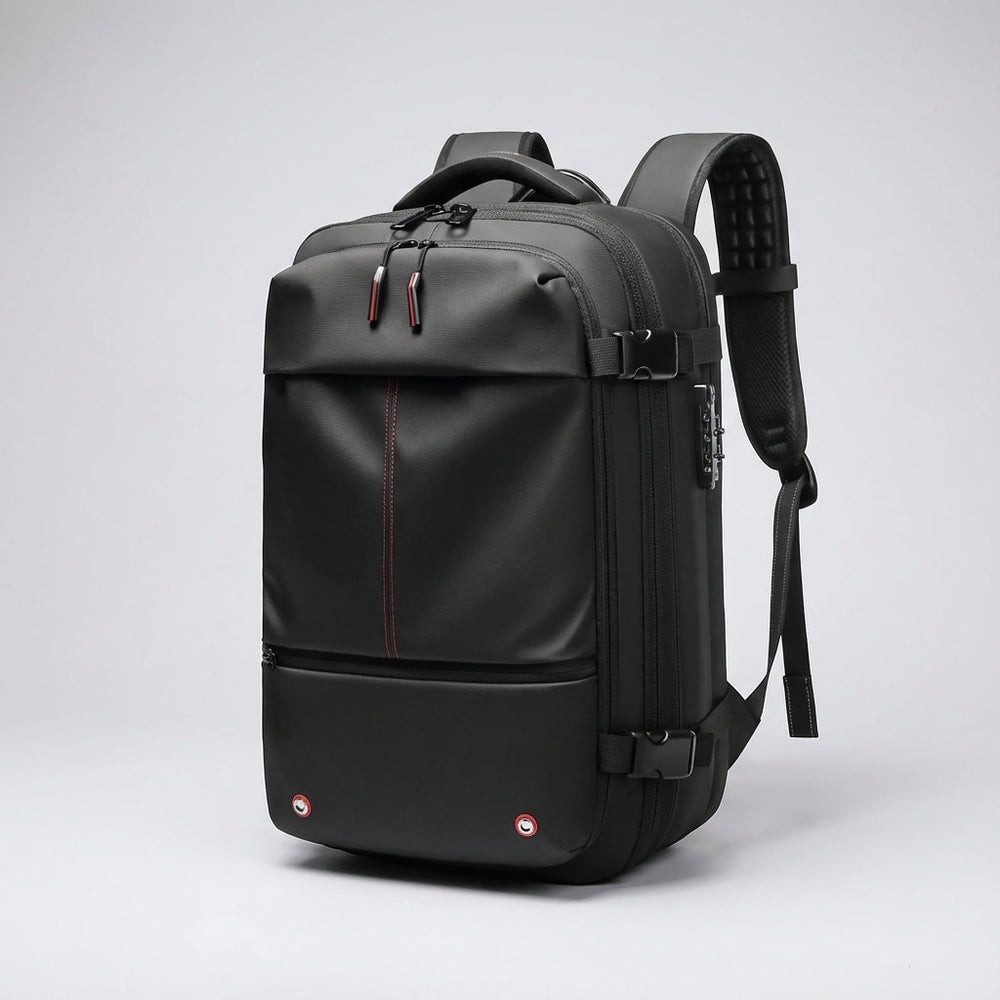 Compacte waterdichte compressie backpack, perfect voor reizen en ruimtebesparing in bagage.