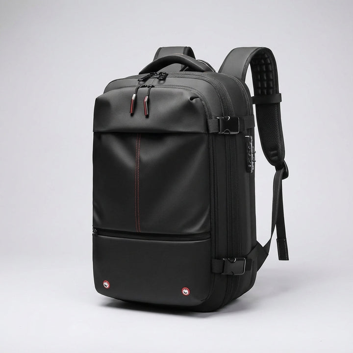 Compacte waterdichte compressie backpack, perfect voor reizen en ruimtebesparing in bagage.