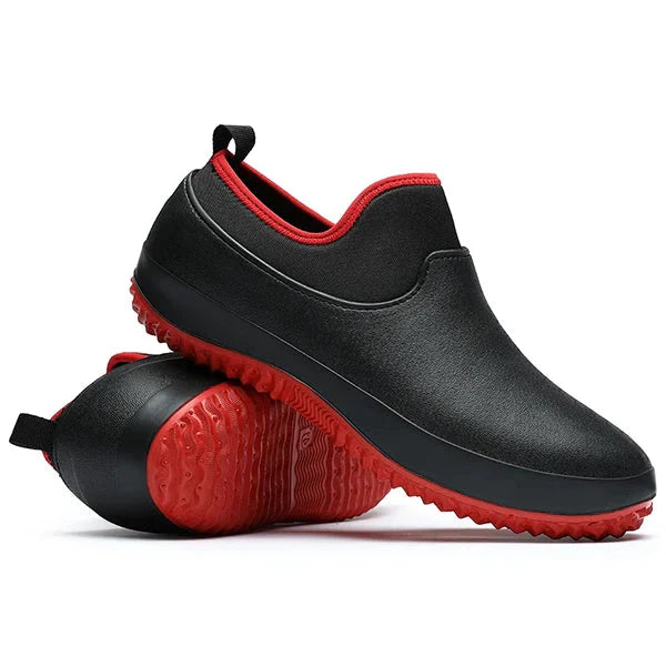 Unisex waterdichte instap werkschoenen met antislipzool, ideaal voor droge voeten en comfort op het werk.