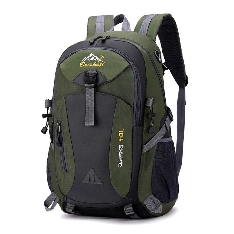 Unisex waterdichte outdoor rugzak, ideaal voor reizen, wandelen en sportieve avonturen. Duurzaam ontwerp.