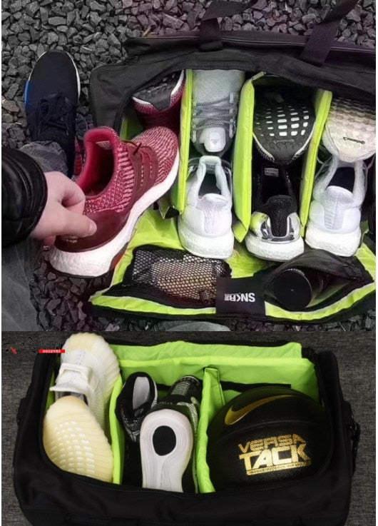 Praktische waterdichte draagtas met meerdere vakken voor schoenen en kleding, unisex.