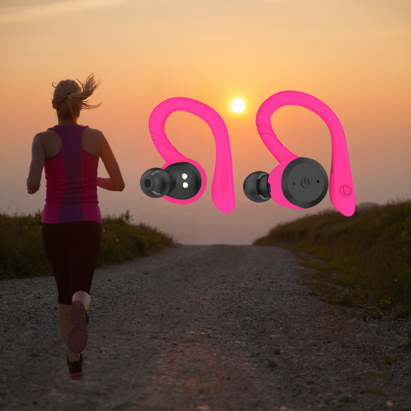 Comfortabele unisex Bluetooth oordopjes met 20 uur batterijduur. Waterdicht voor intensief sporten.