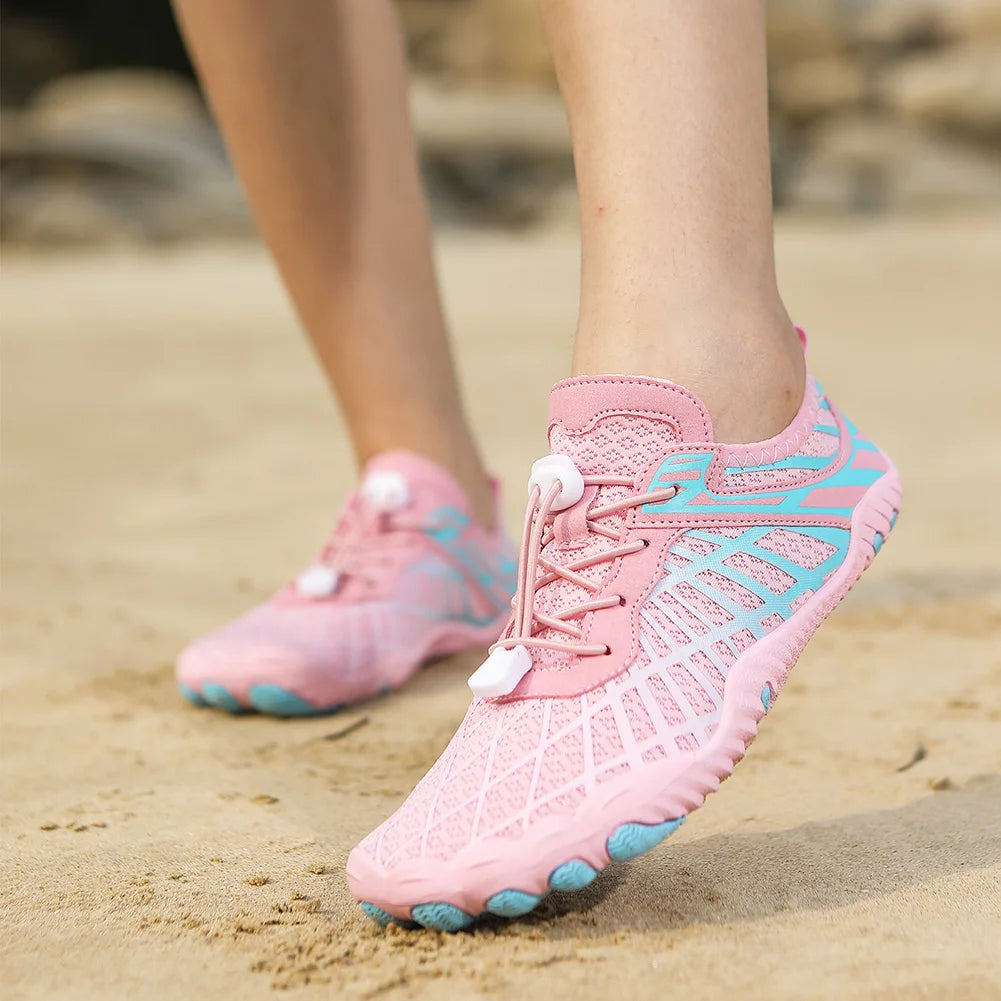 Robuuste watersportschoenen, beschermen voeten op rotsen & heet zand, ideaal voor kanoën en suppen.