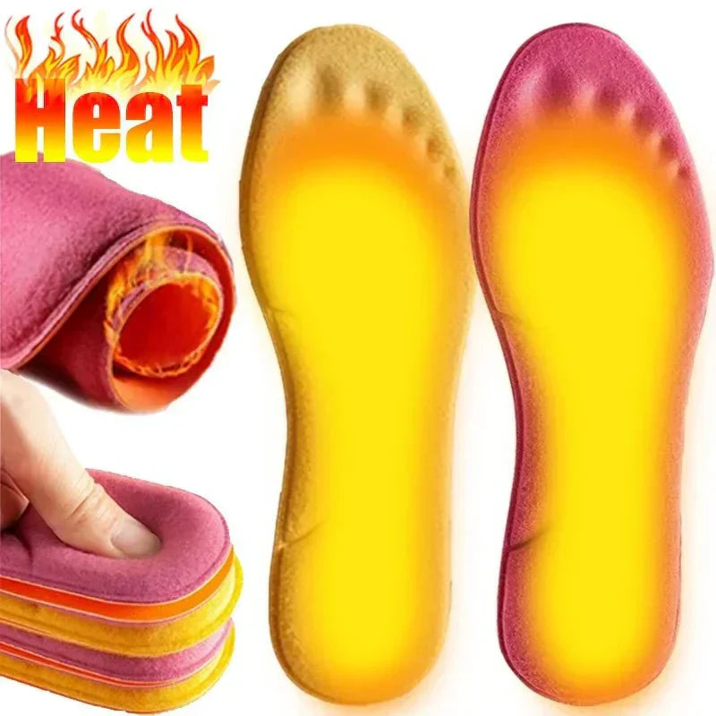 Unisex zelfverwarmende thermische inlegzolen voor wintercomfort; HeatStep memory foam warmte zolen.