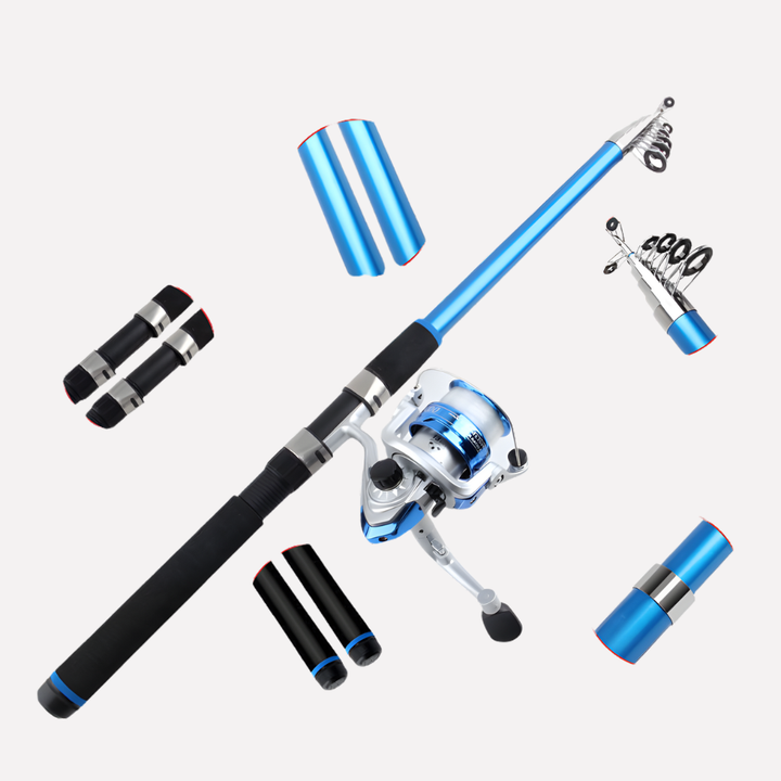 Unisex zoetwater vishengel en reel set. Ideaal voor beginners, recreatief vissen. Complete hengelsport combo kit.