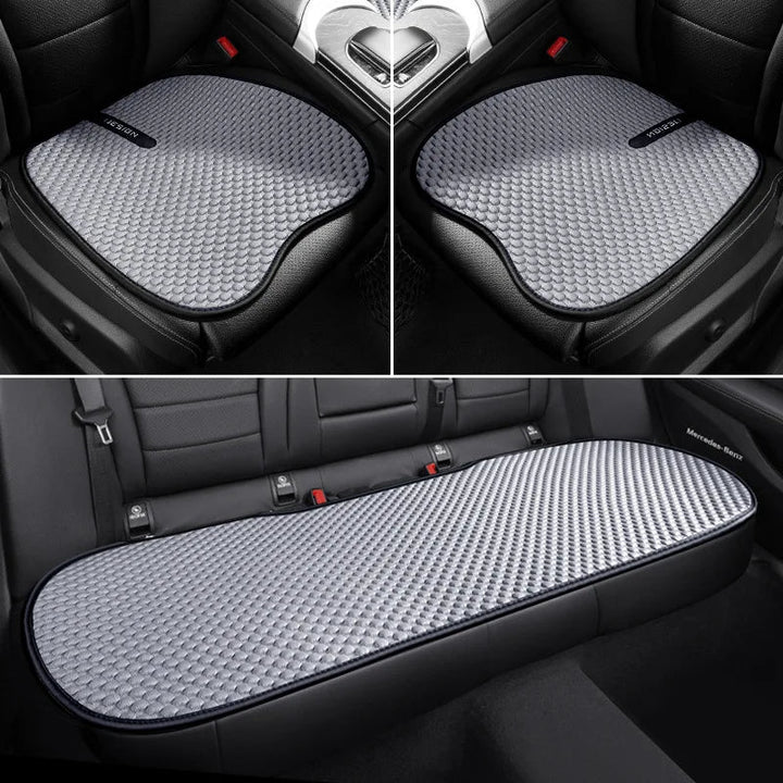 Universeel antislip autozitkussen; ademende ijszijde stof voor zomercomfort in de auto.