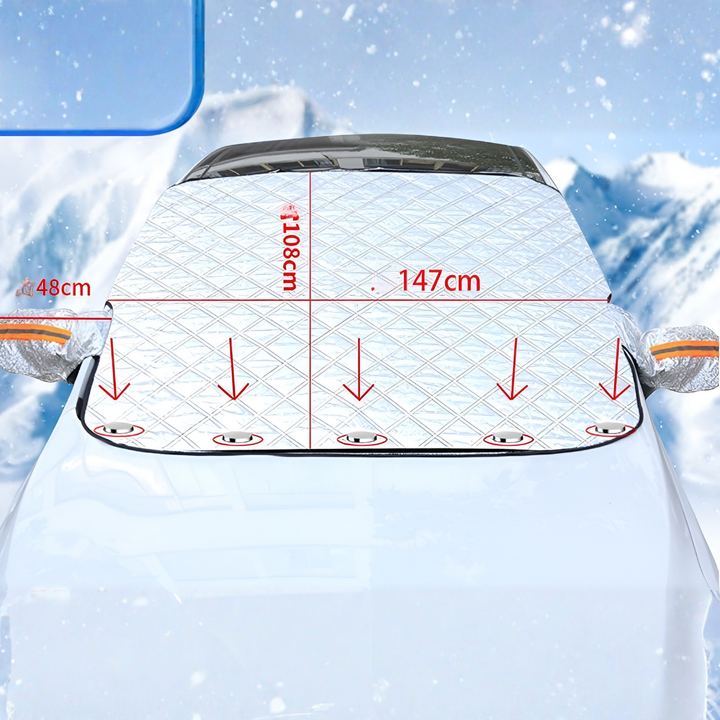 Magnetische auto voorruit beschermer. Voorkomt ijs, sneeuw en vorst. Geen krabben meer in de winter.