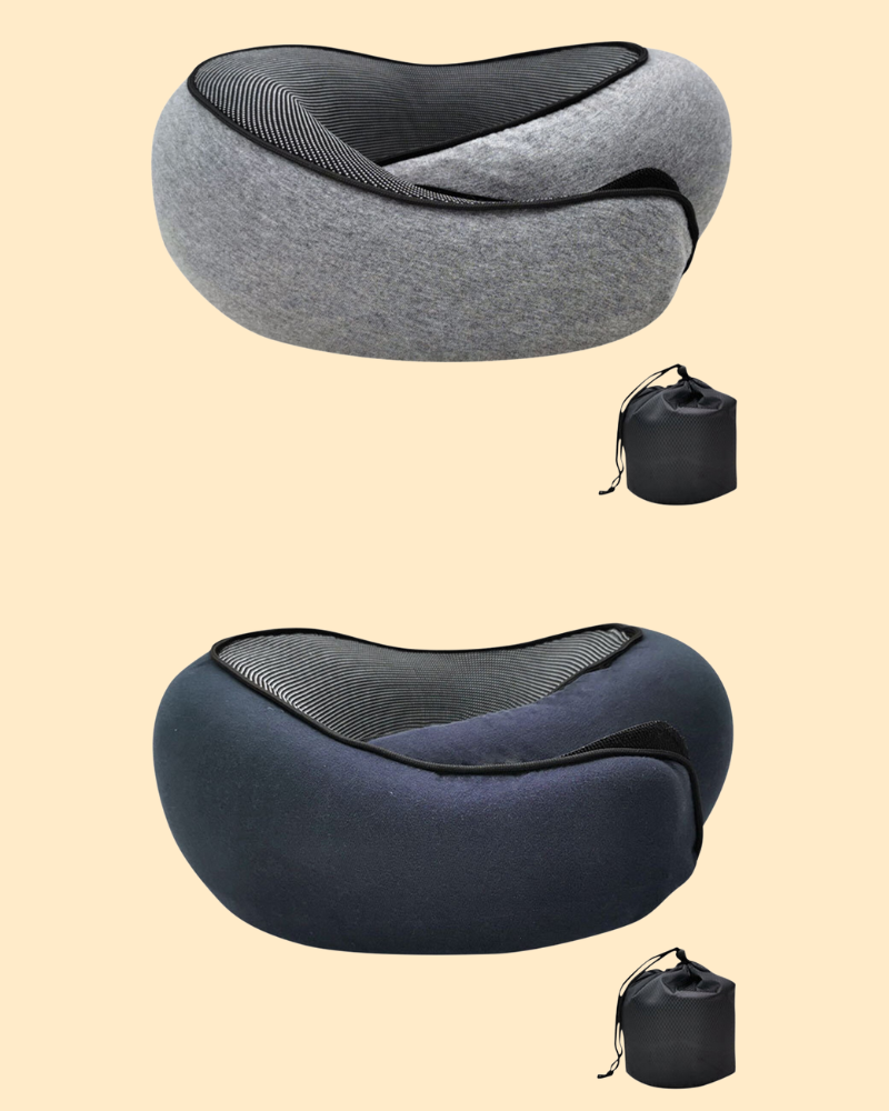 Universeel reis nekkussen van traagschuim voor comfortabele reizen. Ideaal voor vliegen, trein en auto.